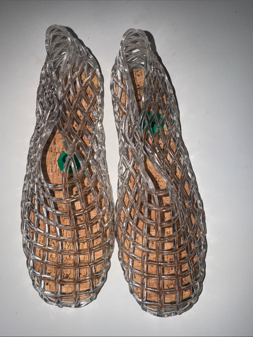 Nicole Miller Clear Jelly Lattice Flats